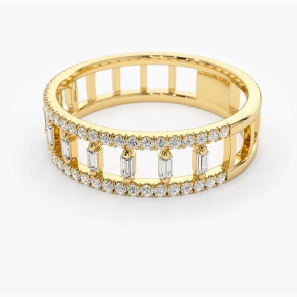 💞 Refine Eternity CZ Popular Hollow Double Layer Rings for Women, PD428 - Picture 1 of 3